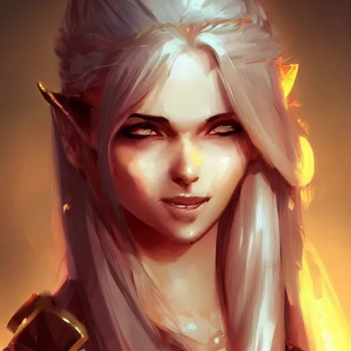 Prompt: very beautiful female barbarian, smiling, flirty, eye contact, perfect face, perfect body, drawn by Charlie Bowater