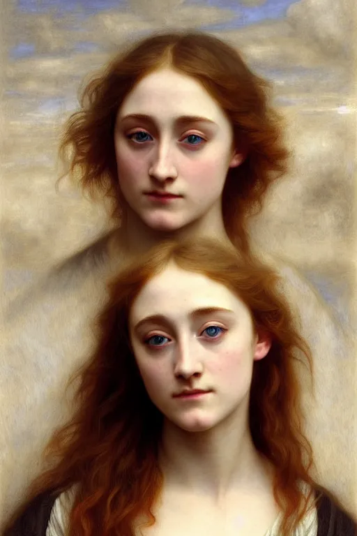 Image similar to saoirse ronan, painting by rossetti bouguereau, detailed art, artstation