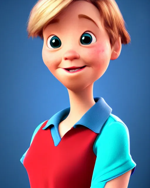 Prompt: happy adult woman character portrait, by pixar, highly detailed, dynamic shadows, 4 k, splash art