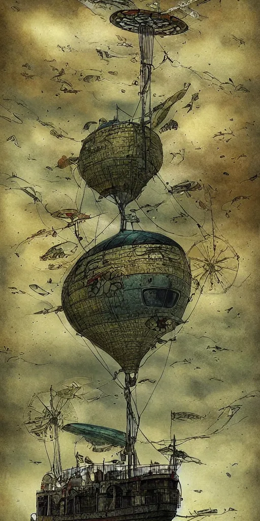 Image similar to a vintage airship by alexander jansson