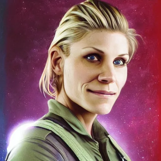 Prompt: portrait of katee sackhoff as starbuck from battlestar galactica