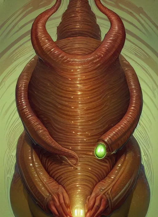 Image similar to far away, full body shot of elon musk as slimy anthropomorphic mollusk character, drool, wide angle, intricate, elegant, highly detailed, digital painting, artstation, concept art, wallpaper, smooth, sharp focus, illustration, art by artgerm and greg rutkowski and alphonse mucha