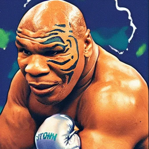 Image similar to mike tyson as a very giant toad
