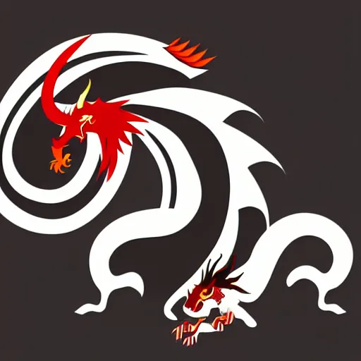 Image similar to vector art of welsh dragon and panda mixed, intercrossed, chimera, adobe illustrator