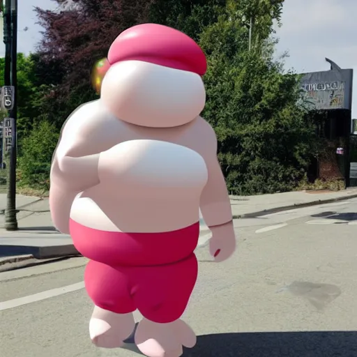 Image similar to majin buu in google street view