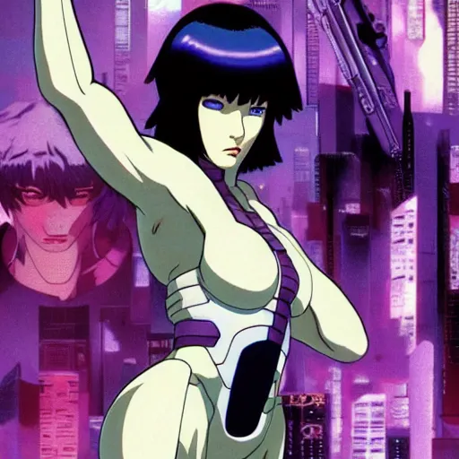 Prompt: Ghost in the Shell, GitS, perfect face, Major Motoko Kusanagi, style by Masamune Shirow