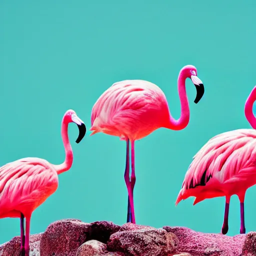 Image similar to album cover of a indie pop band, pink flamingo, album cover art