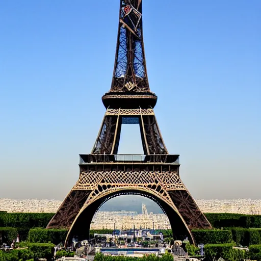 Image similar to Jesus crucified on the Eiffel Tower