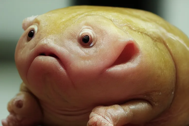 a blob fish getting anxious at a job interview,, Stable Diffusion