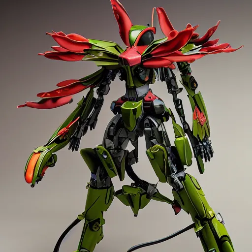 Image similar to amphibious submarine mecha with waterlily elements, flower sepals forming helmet, evangelion, nymphaea, 8 k hd resolution, barbatos gundam, bandai box art, star wars, makoto kobayashi, frank gehry, raymond swanland