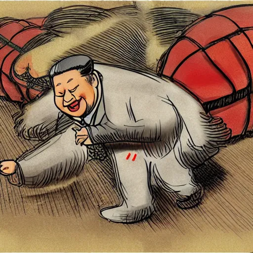 Prompt: Xi Jinping farting and covered in smells, insects, intricate, highly detailed, concept art, smooth, sharp focus