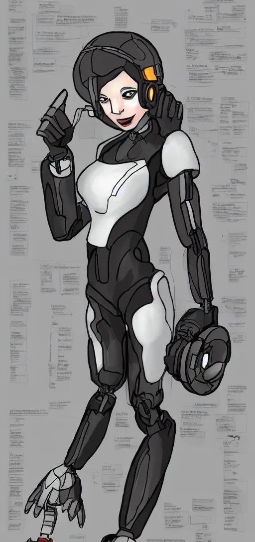 Image similar to glados from portal as a human