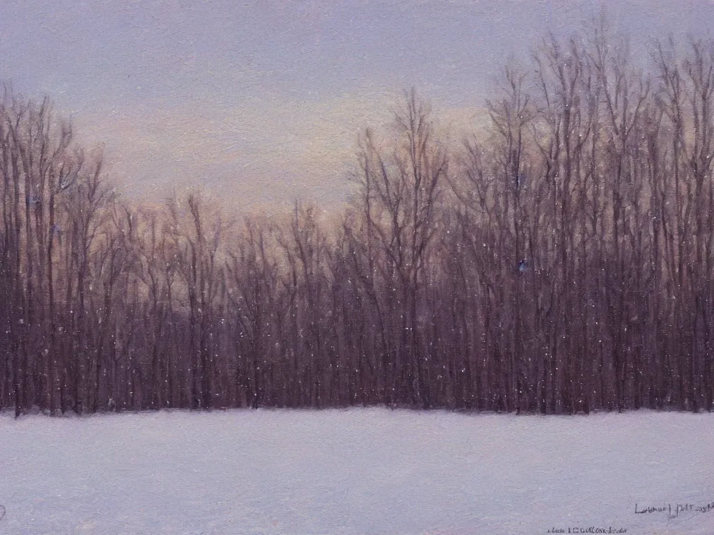 Image similar to laurentian winter impressionist landscape