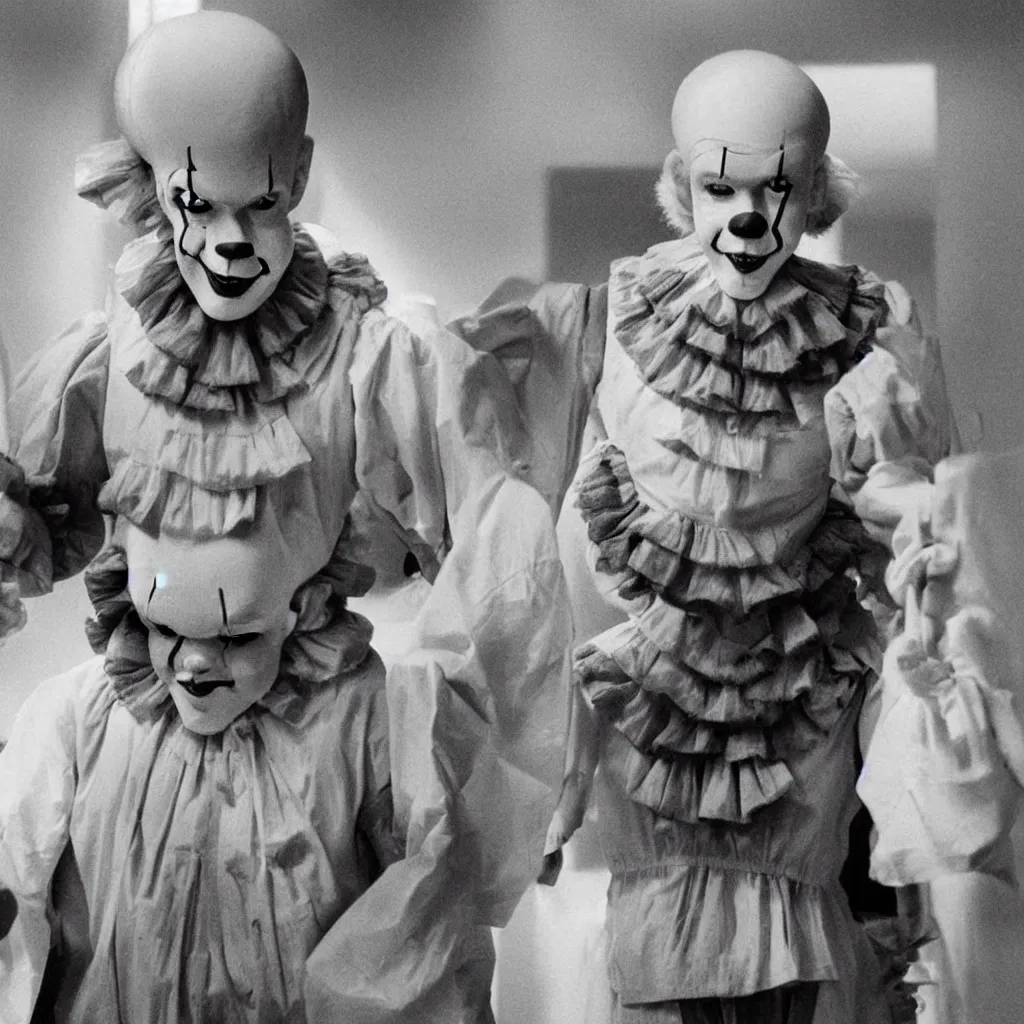 Prompt: a photograph of pennywise dressed as a doctor at a hospital