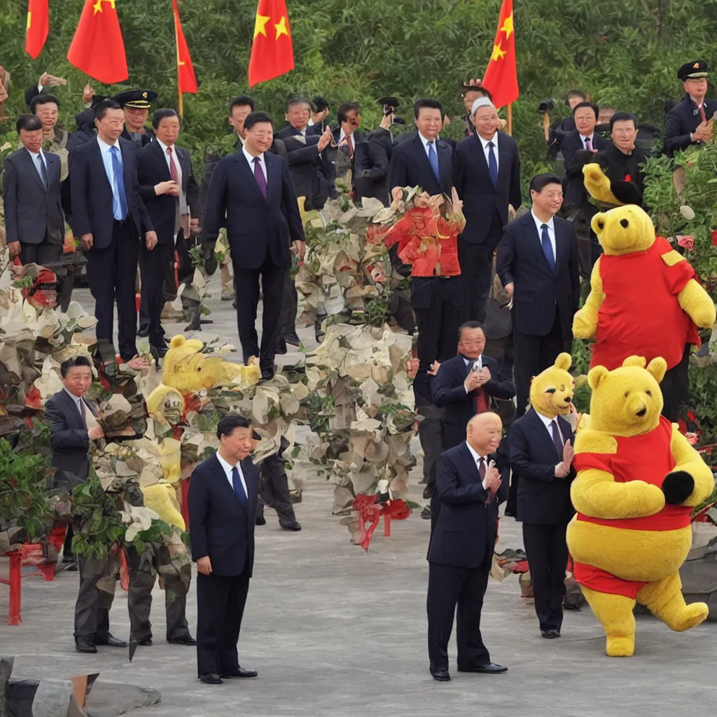 Prompt: chinese president is a pooh bear