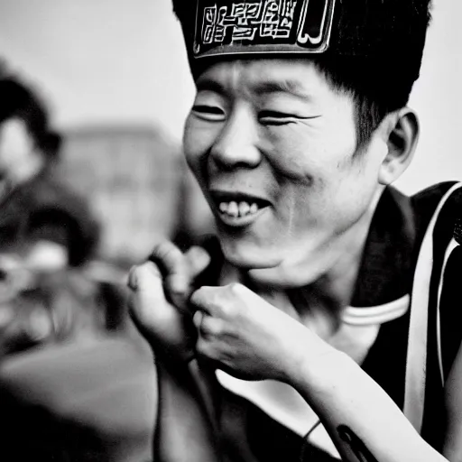 Image similar to A North Korean punk rocker, portrait, by Jamel Shabazz