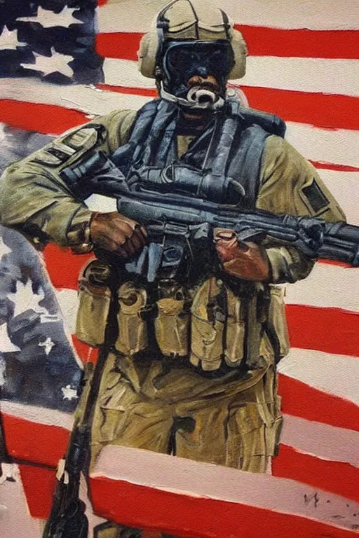 Image similar to Navy SEAL Old painting to help with ptsd