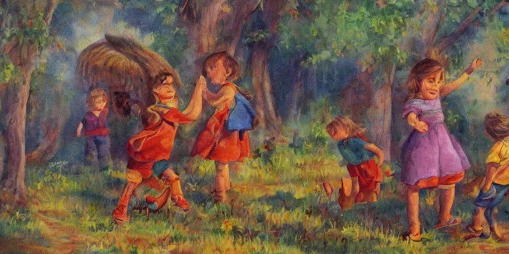 Image similar to detailed painting of childhood