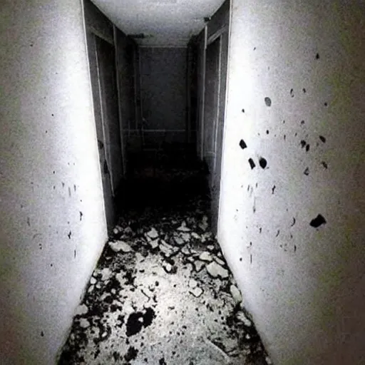 Image similar to eerie shadow hidden in plain sight, abandoned hospital, creepy, scary