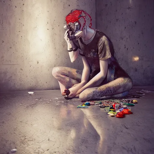Prompt: that moment when you realize grafitti and almonds are hard words to spell, by cameron gray, wlop, stanley kubrick, masamune, unique perspective, epic, trending on artstation, photorealistic, 3 d render, vivid