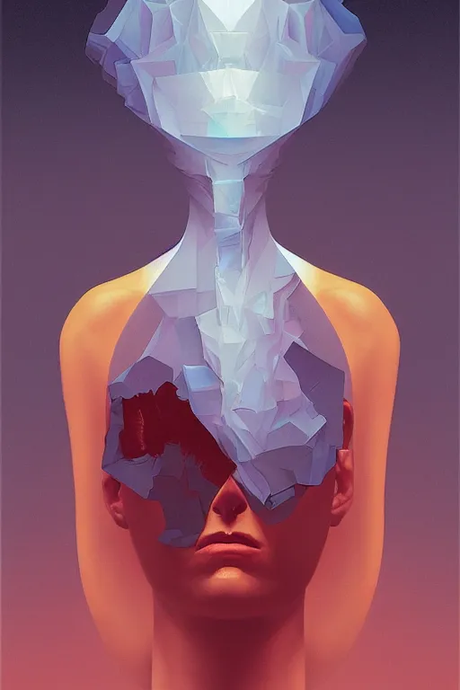 Image similar to woman wearing oculus and digital glitch head edward hopper and james gilleard, zdzislaw beksisnski, higly detailed