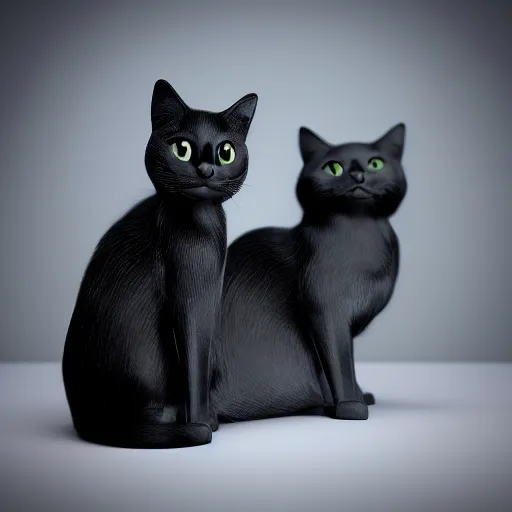 Image similar to Plastic black cat, octane render, realistic lighting, unreal engine