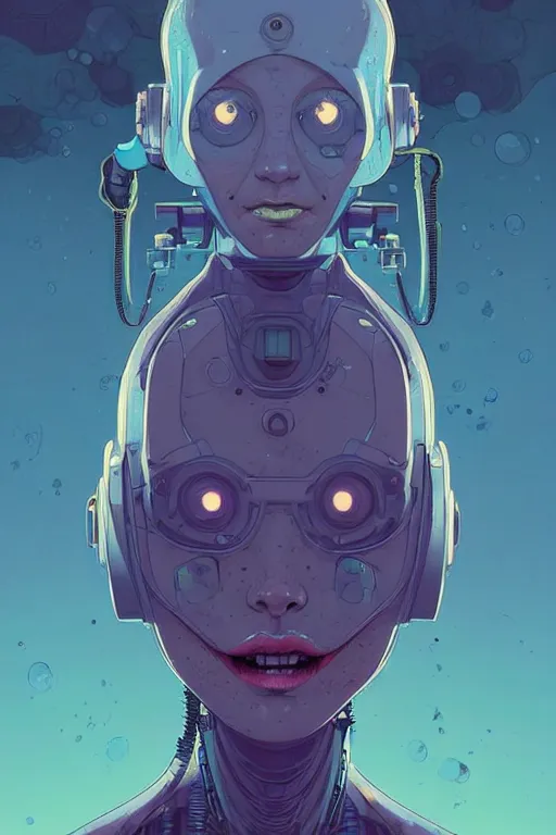 Image similar to a study of cell shaded protrait of female robot, llustration, post grunge, concept art by josan gonzales and wlop, by james jean, Victo ngai, David Rubín, Mike Mignola, Laurie Greasley, highly detailed, sharp focus, alien, Trending on Artstation, HQ, deviantart, art by artgem