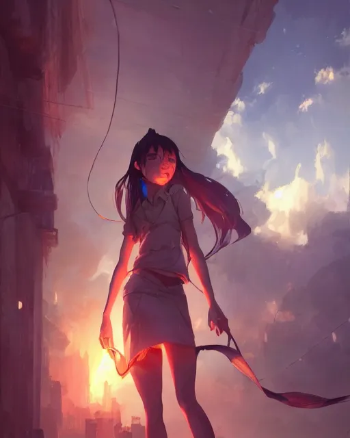 Prompt: Full shot, Atmospheric lighting, By Makoto Shinkai, Stanley Artgerm Lau, WLOP , Rossdraws, James Jean, Andrei Riabovitchev, Marc Simonetti, krenz cushart, Sakimichan, D&D trending on ArtStation, digital art.