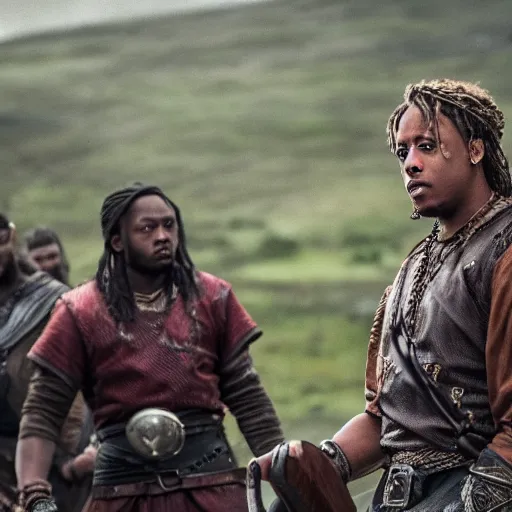 Image similar to juice wrld in Vikings very detailed 4k quality super realistic