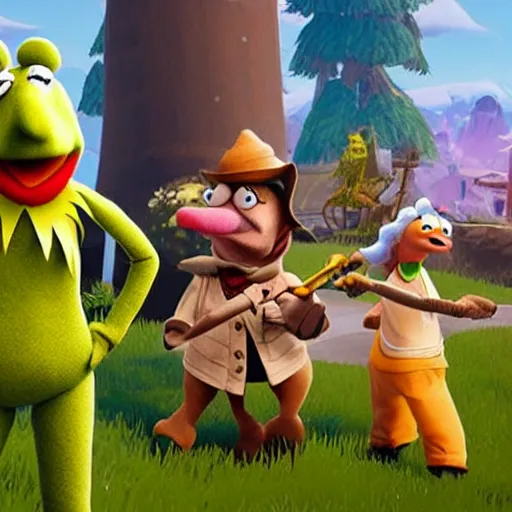 Image similar to bip bippadotta from the muppets as a wizard, in fortnite