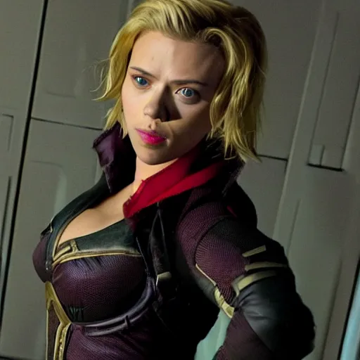 Image similar to scarlett johansson as vi from arcane