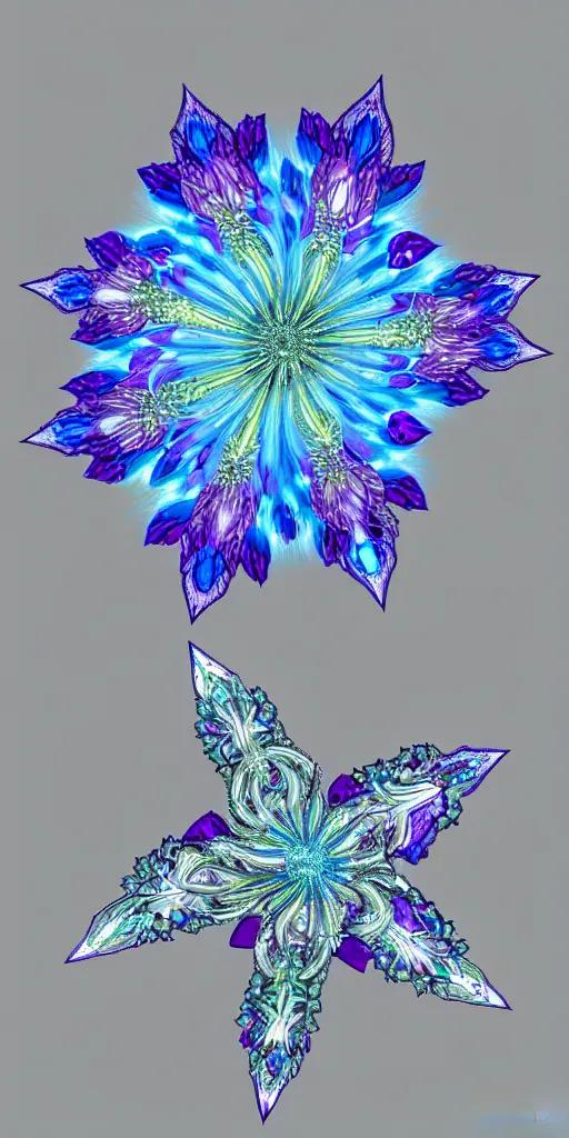 Image similar to crystal emanation flower, hyper-realistic, ultradetailed