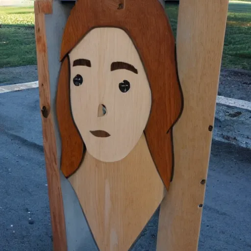 Prompt: girl made out of wood