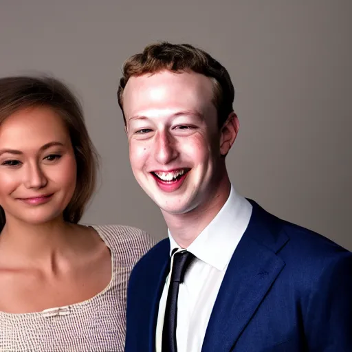 Prompt: photography portrait of handsome young love child of Elon Musk and Mark Zuckerberg smiling wearing a suit, elegant