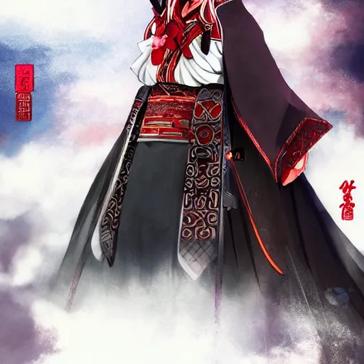 Image similar to portrait of oda nobunaga the demon king of sixth heaven, anime fantasy illustration by tomoyuki yamasaki, kyoto studio, madhouse, ufotable, trending on artstation