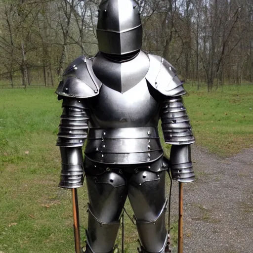 Prompt: Photo of a historic set of German Gothic Armor