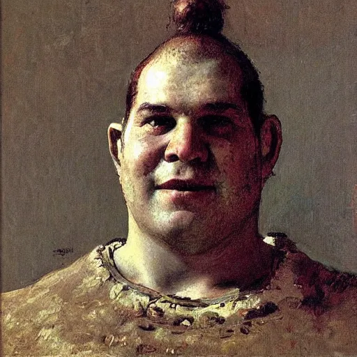 Prompt: portrait of shrek by ilya repin