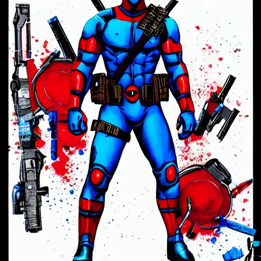 Prompt: blue deadpool