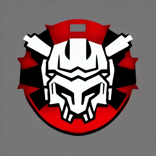 Image similar to modern logo of a tank for a game company. red