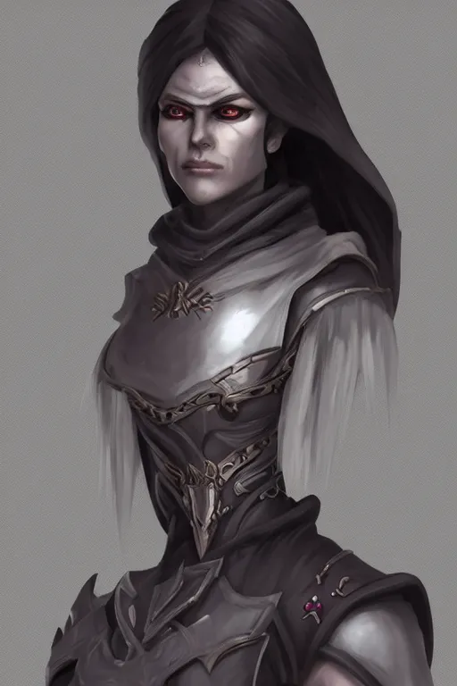 Image similar to a portrait of my next DND dark elf character , concept art, DND, trending on artstation 3D.