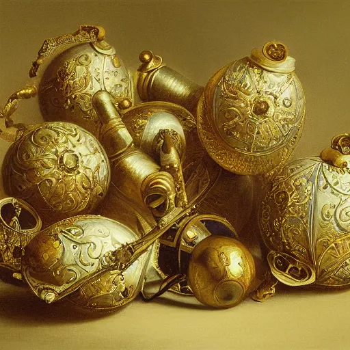 Prompt: detailed painting of a product design, filigree ornaments, andreas achenbach,