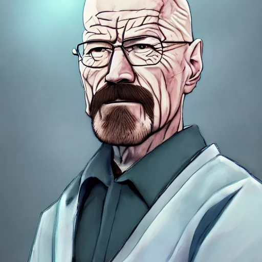 Prompt: portrait of walter white as the master of the ice, anime fantasy illustration by tomoyuki yamasaki, kyoto studio, madhouse, ufotable, trending on artstation