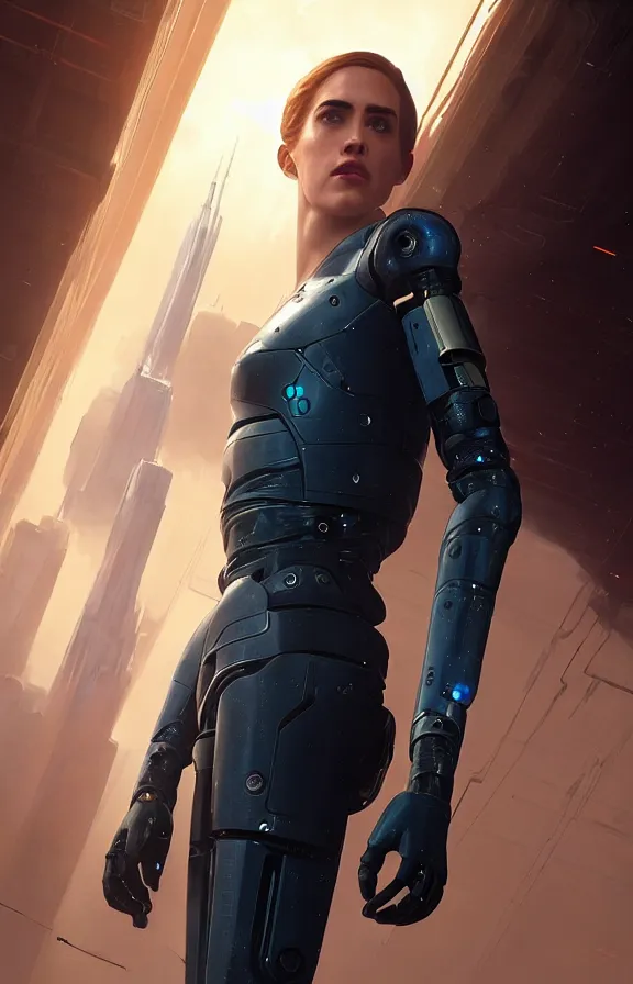 Prompt: highly detailed movie poster of allison williams as an android, in detroit : become human, stephen bliss, unreal engine, fantasy art by greg rutkowski, loish, rhads, ferdinand knab, makoto shinkai and lois van baarle, ilya kuvshinov, rossdraws, tom bagshaw, global illumination, radiant light, detailed and intricate environment