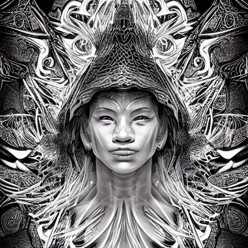 Image similar to a highly detailed portrait of a mage, intricate fractals