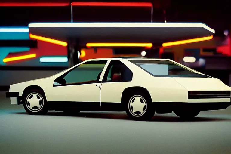 Prompt: designed by Giorgetto Giugiaro stylized poser of a 1989 Chevy Cavalier, thick neon lights, ektachrome photograph, volumetric lighting, f8 aperture, cinematic Eastman 5384 film