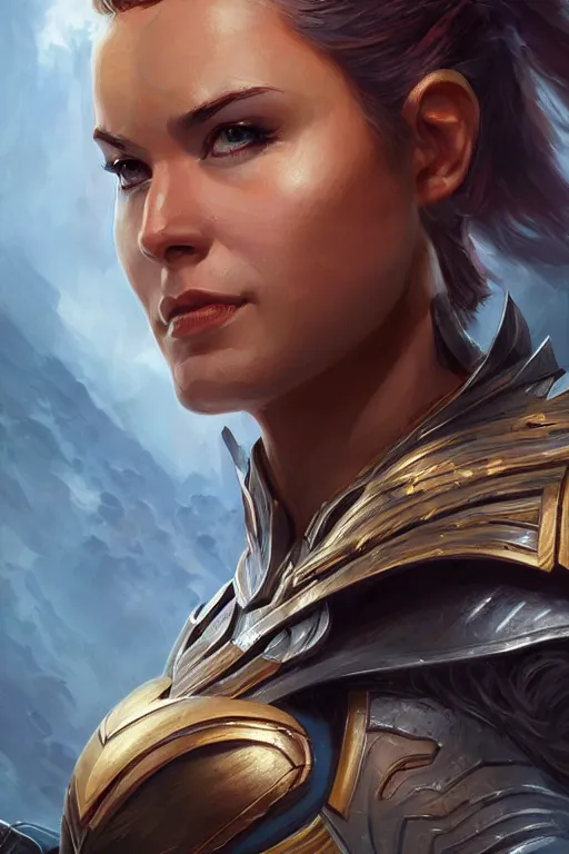 Image similar to amazon valkyrie athena, d & d, fantasy, portrait, highly detailed, headshot, digital painting, trending on artstation, concept art, sharp focus, illustration, art by artgerm and greg rutkowski and magali villeneuve