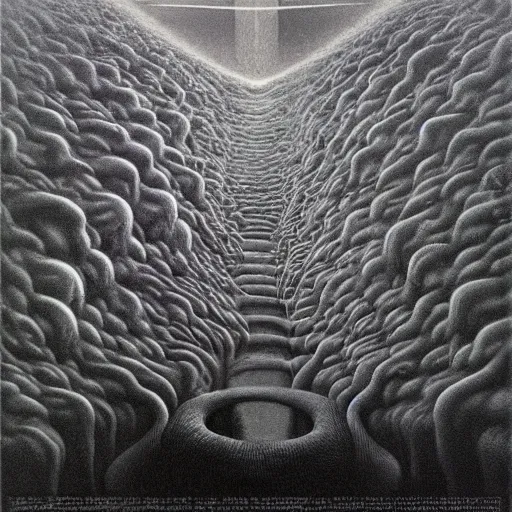 Image similar to Psychedelic. Zdzisław Beksiński.