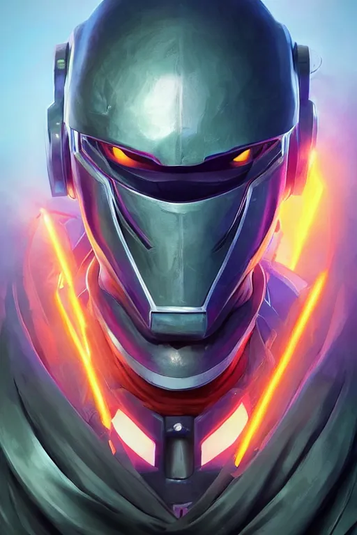 Image similar to epic mask helmet robot ninja portrait stylized as fornite style game design fanart by concept artist gervasio canda, behance hd by jesper ejsing, by rhads, makoto shinkai and lois van baarle, ilya kuvshinov, rossdraws global illumination radiating a glowing aura global illumination ray tracing hdr render in unreal engine 5