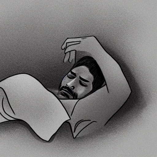 Prompt: Indian man sleeping in university, digital art