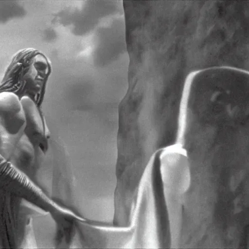 Prompt: a film still of adam andeve ( from the bible ) in star wars 1 9 7 7, realistic, photorealistic, detailed,